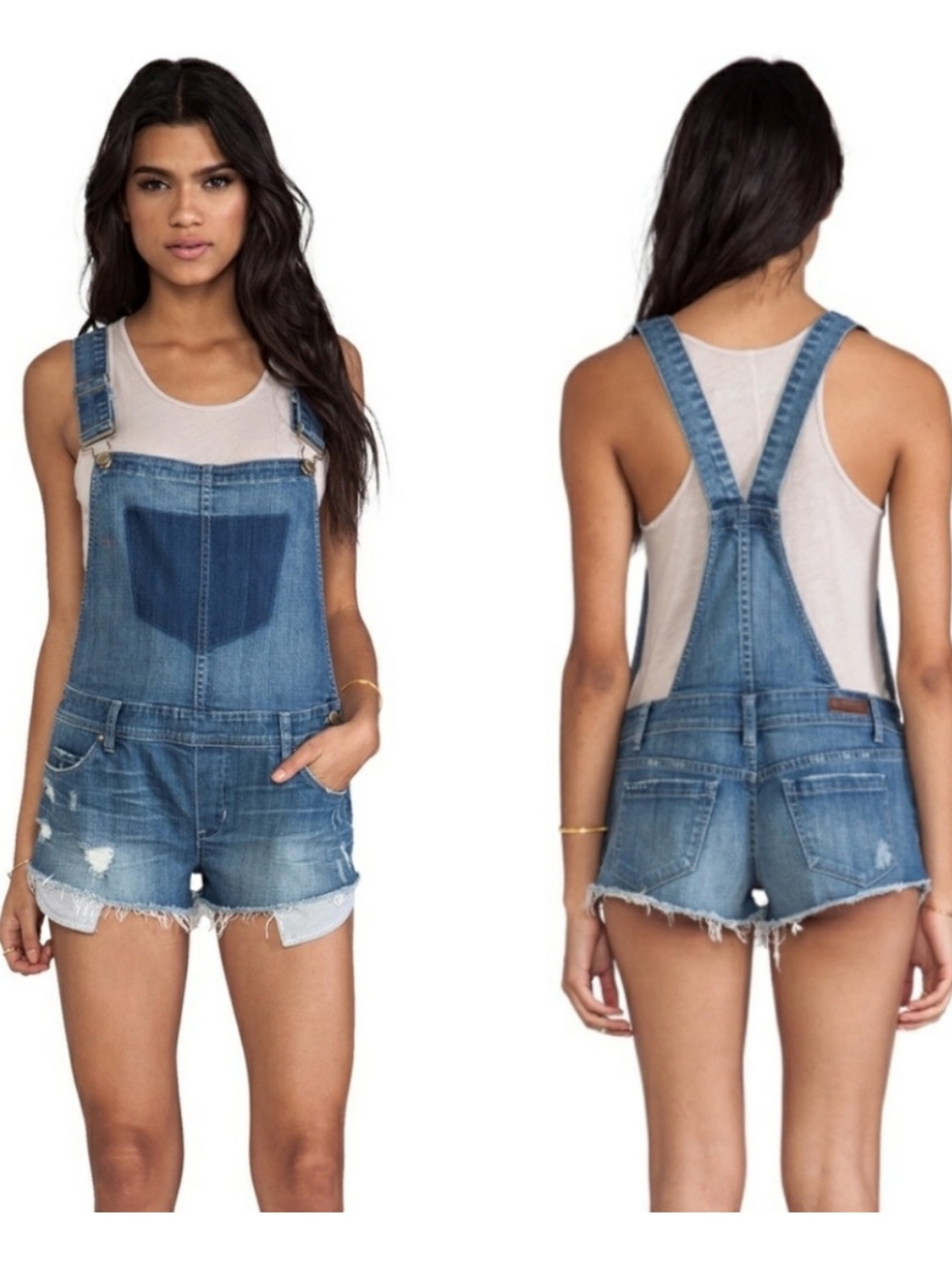 Blank NYC Overalls Shortalls Denim Light Wash Size 26